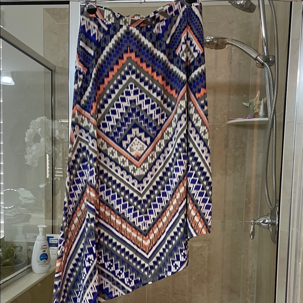 Chico's Asymmetrical Skirt - Blue, Orange, White